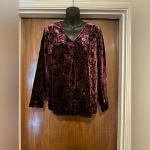 J. Jill Burgundy Blouse - Size XS